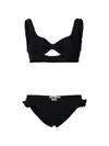 Paramidonna Valentina Bow Ruffled Bikini In Black