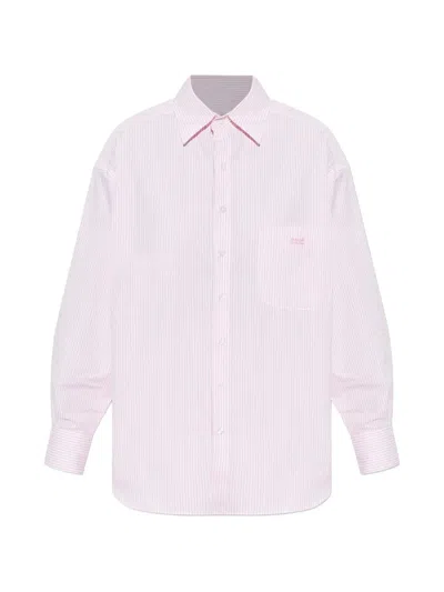 Paramidonna Vanessa Striped Chest-pocket Shirt In Pink