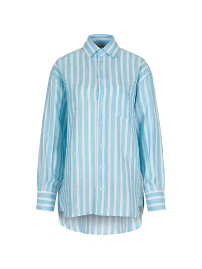 Paramidonna Vanessa Striped Shirt In Blue