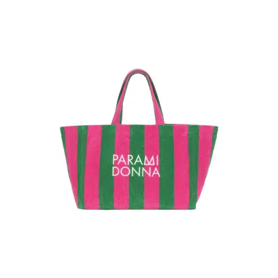 Paramidonna Women's Large Tote Bag Fuchsia/emerald In Pink