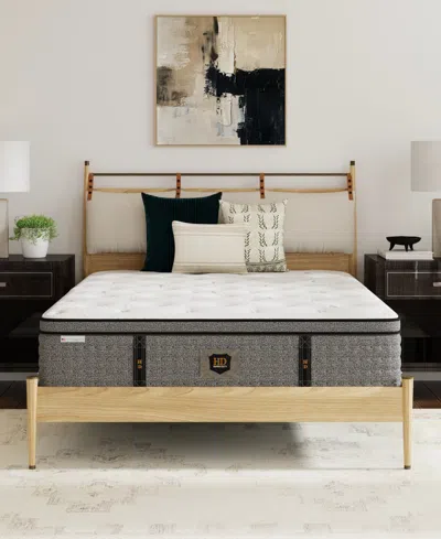 Paramount Hd Pierce 14" Medium Firm Euro Pillow Top Mattress Set, Queen Split In Transparent