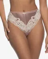 Paramour Amelie Vintage Lace Thong Underwear In Brown