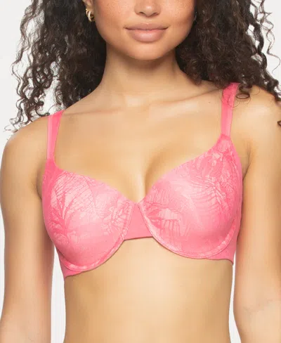 Paramour By Felina Jessamine Side Smoothing Women's Lace Bra In Camellia Rose