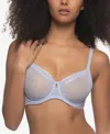 Paramour Ethereal Sheer Mesh Unlined Underwire Bra In Blue