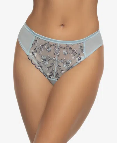 Paramour Women's Allure Embroidered Overlay Thong Panty