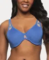 Paramour Women's Amaranth Cushioned Comfort Unlined Minimizer Underwire Bra In Dazzling Blue