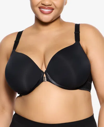 Paramour Women's Body Soft Smoothing Front Close T-shirt Bra In Black