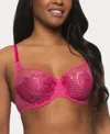 Paramour Women's Lotus Embroidered Unlined Bra In Pink Yarrow Lurex