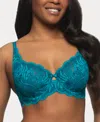 Paramour Women's Peridot Lace Unlined Underwire Bra In Deep Lagoon