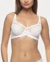 Paramour Women's Peridot Lace Unlined Underwire Bra In White