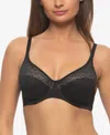 Paramour Women's Prima Seamless Unlined Molded Lace Bra In Black