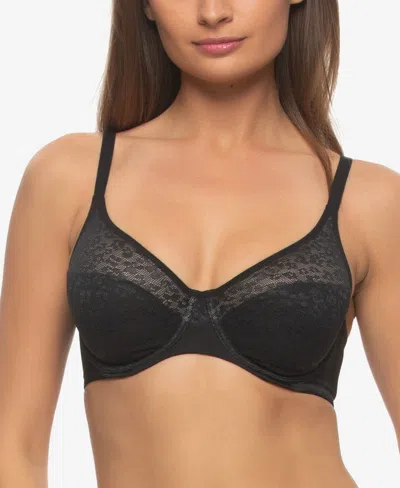 Paramour Women's Prima Seamless Unlined Molded Lace Bra In Black
