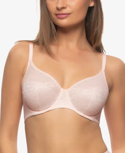 Paramour Women's Prima Seamless Unlined Molded Lace Bra In Pink Salt