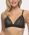 Paramour Women's Siren Lace Bralette Bra In Black Shimmer