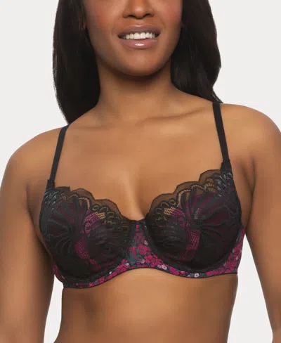 Paramour Women's Tempting Plush All Over Lace Underwire Bra In Noire Garden