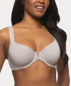 Paramour Women's Utopia Front Close Racerback Bra In Gull Gray