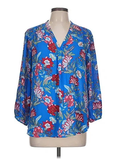Pre-owned Paraphrase 3/4 Sleeve Blouse In Blue
