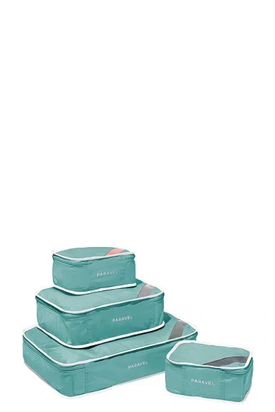 Paravel Aviator100 Packing Cube Case Set In Glacial Blue