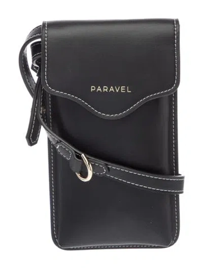 Pre-owned Paravel Leather Crossbody Bag In Black