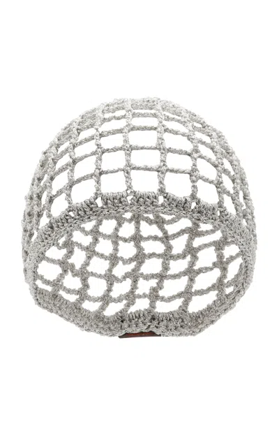 Pardohats Exclusive La Isla Zahi Openwork Woven Headpiece In Silver