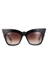 Pared Bread & Butter 51.5mm Cat Eye Sunglasses In Black
