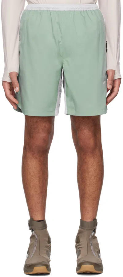 Parel Studios Green Paneled Shorts In Mint/grey