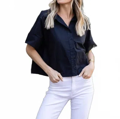 Parentezi Antibes Short Sleeve Shirt In Black In Blue