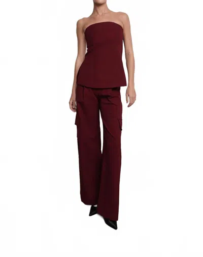 Parentezi Ayle Bustier Top In Burgundy In Brown