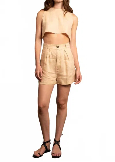 Parentezi Eliza High Waist Short In Honey In Neutral