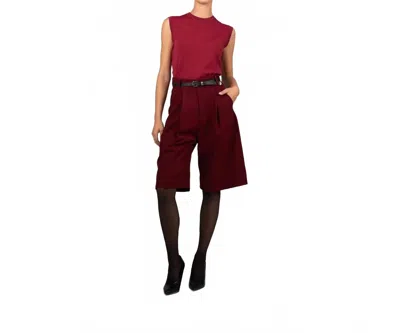Parentezi Gabriel Faux Wool Culotte Pants In Burgundy In Red