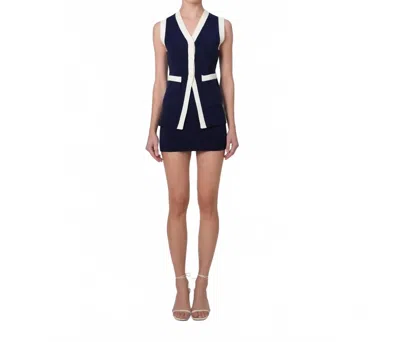 Parentezi Katie Knit Vest In Navy In Blue