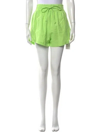 Pre-owned Parentezi Linen Mini Shorts In Green