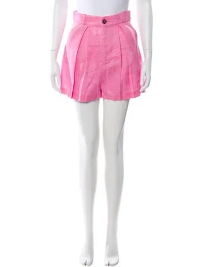 Pre-owned Parentezi Linen Mini Shorts In Pink