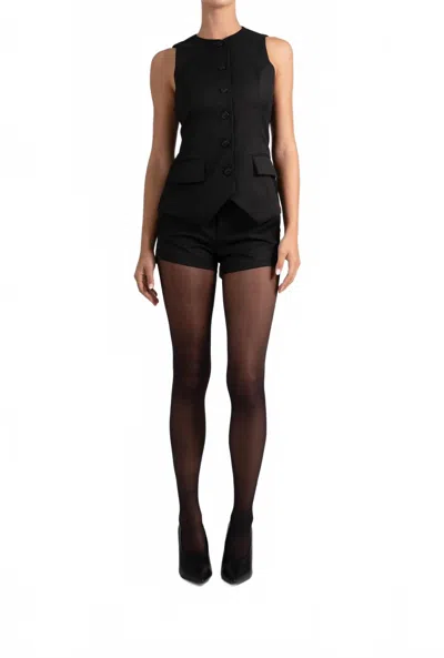 Parentezi Liv Front Button Vest In Black