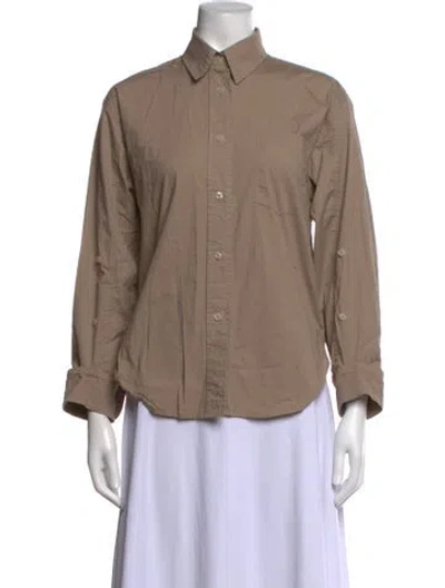 Pre-owned Parentezi Long Sleeve Button-up Top In Neutrals