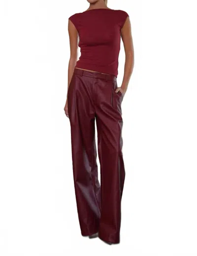 Parentezi Milo Faux Leather Pant In Cherry Red