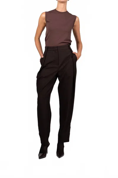 Parentezi Olympia Straight Leg Trousers In Chocolate In Black