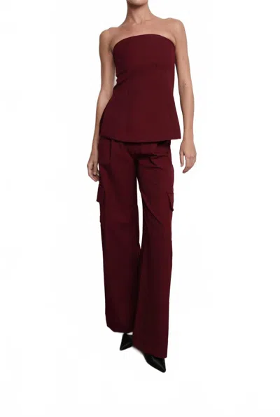 Parentezi Piper Wide Leg Pant In Burgundy