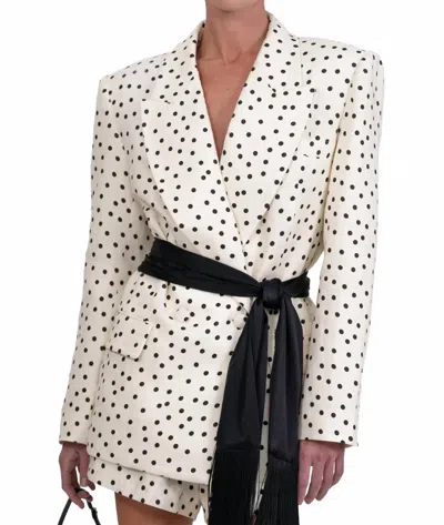 Parentezi Polka Dot Blazer In Vanille In White