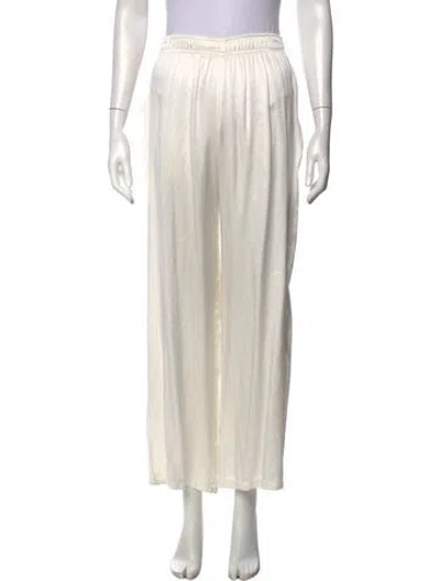 Pre-owned Parentezi Silk Wide Leg Pants In White
