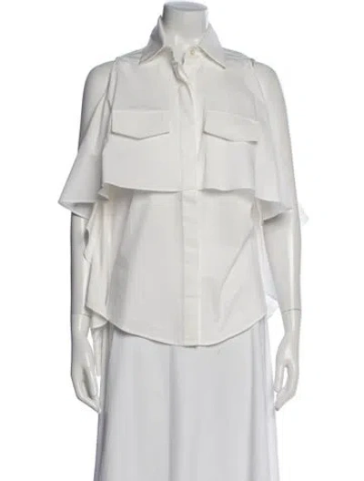 Pre-owned Parentezi Sleeveless Button-up Top In Neutrals