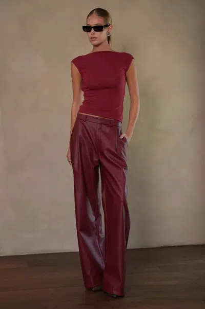 Parentezi Veronica Boatneck Top In Burgundy