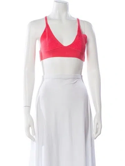 Pre-owned Parentezi V-neck Sleeveless Sports Bra In White
