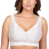 PARFAIT ADRIANA BANDED STRETCH LACE WIRELESS BRALETTE IN PEARL WHITE