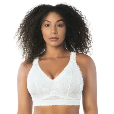Parfait Adriana Wire-free Lace Bralette In Pearl White