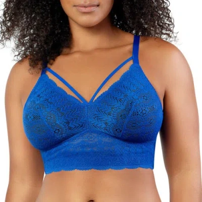Parfait Mia Wire-free Padded Lace Bralette In Blue