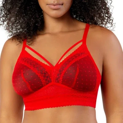 Parfait Mia Wire-free Padded Mesh Bralette In Red