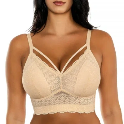Parfait Mia Wire-free Padded Lace Bralette In Neutral