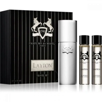 Parfums De Marly Layton Royal Essence Cologne 3 X .34 oz Edp Sprays Travel Set For Men In White