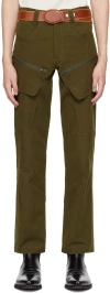 Paria Farzaneh Khaki Corsaro Cargo Pants In Olive